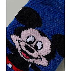 Cute Walk by Babyhug Disney Knitted Ankle Length Anti Bacterial Socks With Mickey Mouse and Friends Graphic Pack of 3 - Yellow & Blue