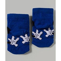 Cute Walk by Babyhug Disney Knitted Ankle Length Anti Bacterial Socks With Mickey Mouse and Friends Graphic Pack of 3 - Yellow & Blue