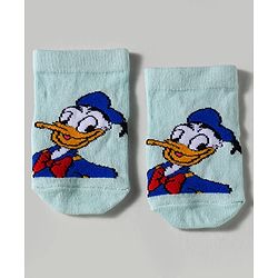Cute Walk by Babyhug Disney Knitted Ankle Length Anti Bacterial Socks With Mickey Mouse and Friends Graphic Pack of 3 - Yellow & Blue
