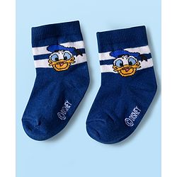 Cute Walk by Babyhug Disney Knit Ankle Length Antibacterial Socks with Mickey Mouse and Friends Graphic Pack of 5 - Navy Blue Red & White