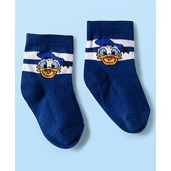 Cute Walk by Babyhug Disney Knit Ankle Length Antibacterial Socks with Mickey Mouse and Friends Graphic Pack of 5 - Navy Blue Red & White