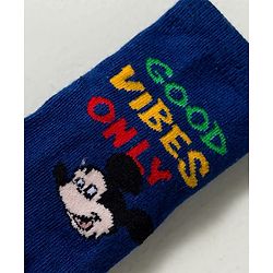 Cute Walk by Babyhug Disney Knit Ankle Length Antibacterial Socks with Mickey Mouse Graphic Pack of 3 - Dark Green Red & Navy Blue