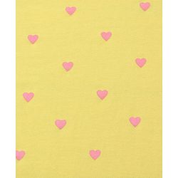 Babyhug Cotton Terry Knit Hooded Towel with Ear Applique Heart Print & Embroidery L 74 x B 69 cm - Yellow