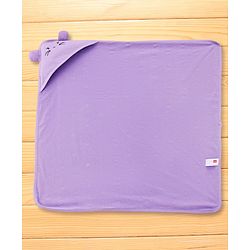 Babyhug Cotton Terry Knit Hooded Towel with Ear Applique Polka Dot Print & Embroidery L 73 x B 72 cm - Lilac
