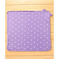 Babyhug Cotton Terry Knit Hooded Towel with Ear Applique Polka Dot Print & Embroidery L 73 x B 72 cm - Lilac