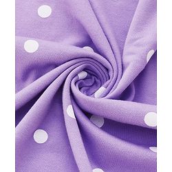 Babyhug Cotton Terry Knit Hooded Towel with Ear Applique Polka Dot Print & Embroidery L 73 x B 72 cm - Lilac