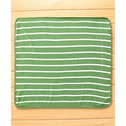 Babyhug Cotton Terry Knit Hooded Towel with Bear Patch Detailing & Stripes L 76 x B 74 cm - Green