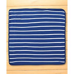 Babyhug Cotton Terry Knit Hooded Towel with Bear Patch Detailing & Stripes L 76 x B 76 cm - Navy Blue