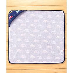 Babyhug Cotton Terry Knit Hooded Towel with Vehicle Print L 75 x B 73 cm - Navy Blue