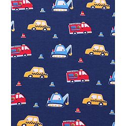 Babyhug Cotton Terry Knit Hooded Towel with Vehicle Print L 75 x B 73 cm - Navy Blue