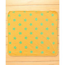 Babyhug Cotton Terry Knit Hooded Towel with Star Print & Dino Embroidery L 73 x B 71 cm - Yellow