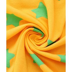 Babyhug Cotton Terry Knit Hooded Towel with Star Print & Dino Embroidery L 73 x B 71 cm - Yellow