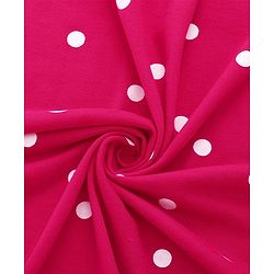 Babyhug Cotton Terry Knit Hooded Towel with Polka Dot Print & Duck Embroidery L 75 x B 73 cm - Dark Pink