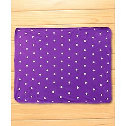 Babyhug Cotton Terry Knit Hooded Towel with Polka Dot Print & Apple Embroidery L 76 x B 68 cm - Purple