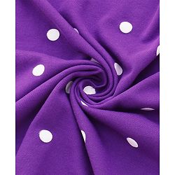 Babyhug Cotton Terry Knit Hooded Towel with Polka Dot Print & Apple Embroidery L 76 x B 68 cm - Purple