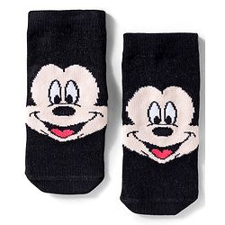 Cute Walk by Babyhug Disney Knit Ankle Length Antibacterial Socks With Mickey Mouse and Friends Graphic Pack of 3 - Yellow & Black