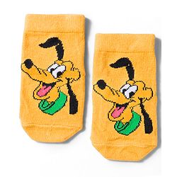 Cute Walk by Babyhug Disney Knit Ankle Length Antibacterial Socks With Mickey Mouse and Friends Graphic Pack of 3 - Yellow & Black