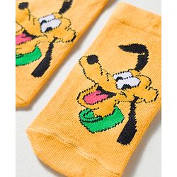Cute Walk by Babyhug Disney Knit Ankle Length Antibacterial Socks With Mickey Mouse and Friends Graphic Pack of 3 - Yellow & Black