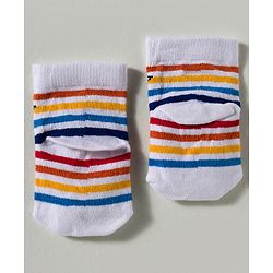 Cute Walk by Babyhug Disney Knit Ankle Length Antibacterial Socks with Mickey Mouse Graphic Pack of 3 - Red Yellow & White
