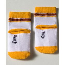 Cute Walk by Babyhug Disney Knit Ankle Length Antibacterial Socks with Mickey Mouse Graphic Pack of 3 - Blue Yellow & White