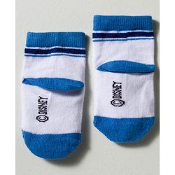Cute Walk by Babyhug Disney Knit Ankle Length Antibacterial Socks with Mickey Mouse Graphic Pack of 3 - Blue Yellow & White