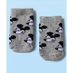 Cute Walk by Babyhug Disney Knit Ankle Length Antibacterial Socks with Mickey Mouse Graphic Pack of 5 - Red Black & White