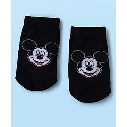 Cute Walk by Babyhug Disney Knit Ankle Length Antibacterial Socks with Mickey Mouse Graphic Pack of 5 - Red Black & White