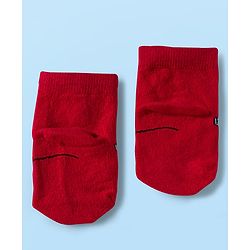 Cute Walk by Babyhug Disney Knit Ankle Length Antibacterial Socks with Mickey Mouse Graphic Pack of 5 - Red Black & White