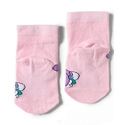 Cute Walk by Babyhug Disney Knit Ankle Length Antibacterial Socks with Minnie Mouse Graphic Pack of 3 - Pink Plum & White