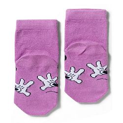 Cute Walk by Babyhug Disney Knit Ankle Length Antibacterial Socks with Minnie Mouse Graphic Pack of 3 - Pink Plum & White