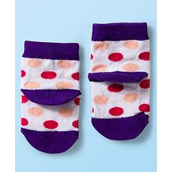 Cute Walk by Babyhug Disney Knit Ankle Length Antibacterial Socks with Minnie Mouse Graphic Pack of 5 - Red White & Navy Blue