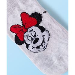 Cute Walk by Babyhug Disney Knit Ankle Length Antibacterial Socks with Minnie Mouse Graphic Pack of 5 - Red White & Navy Blue