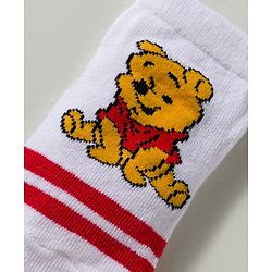 Cute Walk by Babyhug Disney Knit Ankle Length Antibacterial Socks with Winnie the Pooh Graphic Pack of 3 - White Yellow & Grey