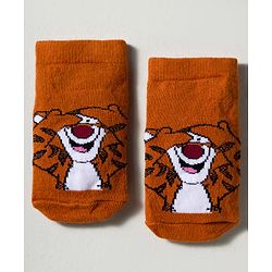 Cute Walk by Babyhug Disney Knit Ankle Length Antibacterial Socks with Winnie the Pooh Graphic Pack of 3 - Blue Yellow & Red