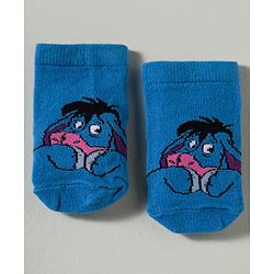 Cute Walk by Babyhug Disney Knit Ankle Length Antibacterial Socks with Winnie the Pooh Graphic Pack of 3 - Blue Yellow & Red