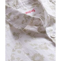 Babyhug Cotton Woven Half Sleeves Floral Printed Shirt & Shorts Set with Jacket - Light Green