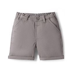 Babyhug Cotton Woven Half Sleeves Solid Color Shirt & Shorts Set with Waistcoat & Bow - Grey & Pink