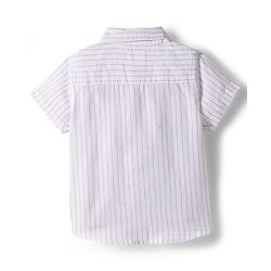 Babyhug Cotton Woven Half Sleeves Solid Color Front-Button Shirt Jacket & Shorts Set - Pink & White