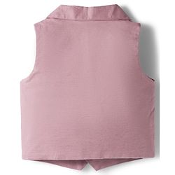 Babyhug Cotton Woven Half Sleeves Solid Color Front-Button Shirt Jacket & Shorts Set - Pink & White