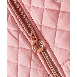 Babyhug Woven Full Sleeves Solid Color Hooded Quilted Jacket - Pink