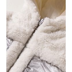 Babyhug Knit Full Sleeves Solid Hooded Padded Jacket With Fur Detailing - Silver