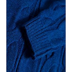 Babyhug Knit Full Sleeves Pullover Woollen Dress with Cable Knit Design - Navy Blue