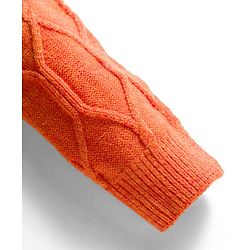 Babyhug Knit Full Sleeves Woollen Dress with Cable Knit Design - Orange
