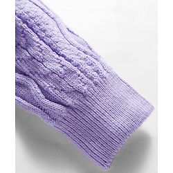 Babyhug Knit Full Sleeves Woollen Dress with Cable Knit Design & Frill Detailing - Lavender
