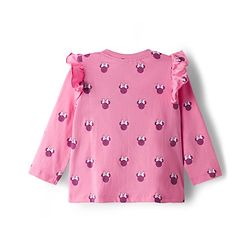 Babyhug Disney Single Jersey Knit Full Sleeves T-Shirts with Minnie Mouse Graphic & Frill Detailing Pack of 3 - Multicolor