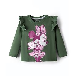 Babyhug Disney Single Jersey Knit Full Sleeves T-Shirts with Minnie Mouse Graphic & Frill Detailing Pack of 3 - Multicolor