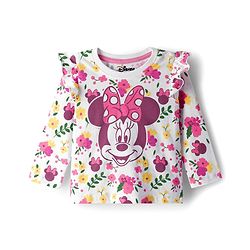 Babyhug Disney Single Jersey Knit Full Sleeves T-Shirts with Minnie Mouse Graphic & Frill Detailing Pack of 3 - Multicolor