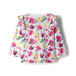 Babyhug Disney Single Jersey Knit Full Sleeves T-Shirts with Minnie Mouse Graphic & Frill Detailing Pack of 3 - Multicolor