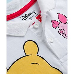 Babyhug Disney Single Jersey Knit Full Sleeves Polo T-Shirt with Winnie the Pooh Graphic - White