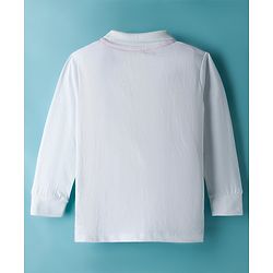Babyhug Disney Single Jersey Knit Full Sleeves Polo T-Shirt with Winnie the Pooh Graphic - White